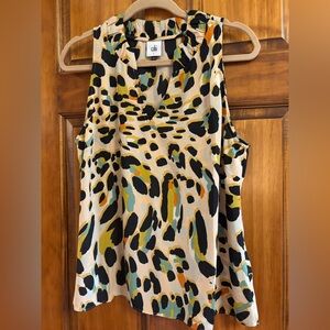 Cabi Josie multi leopard print top Large NWOT